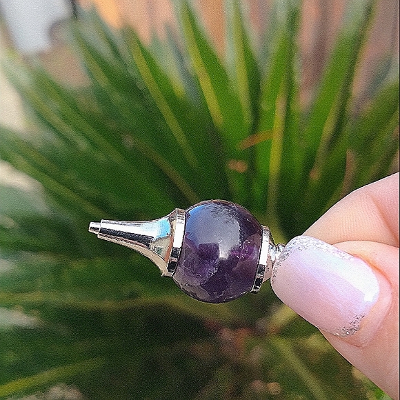 Pendulum 7 Chakra Beads Crystals Healing Keychain Purse Amethyst Natural Gem - Picture 4 of 10